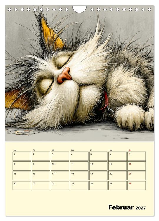 Produktbild: Schr&auml;ge Charaktere. Eigenwillige Katzen-Cartoons (Wandkalender 2027 DIN A4 hoch), CALVENDO Monatskalender