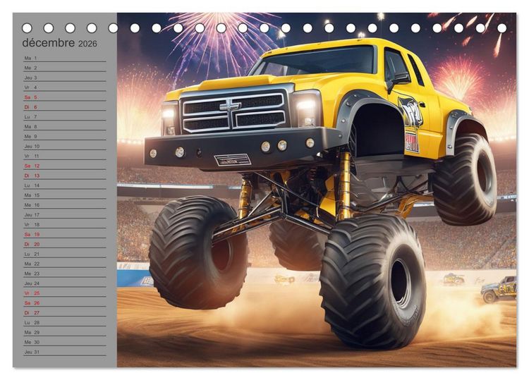 Produktbild: Monster trucks La confrontation ultime (Calendrier de bureau 2026 DIN A5 vertical), CALVENDO calendrier mensuel