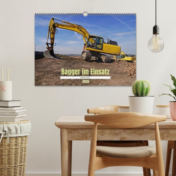 Produktbild: Bagger im Einsatz (Wandkalender 2026 DIN A3 quer), CALVENDO Monatskalender