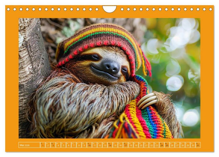 Produktbild: Supermodel Faultier. Professionelles Fotoshooting im Urwald (Wandkalender 2026 DIN A4 quer), CALVENDO Monatskalender