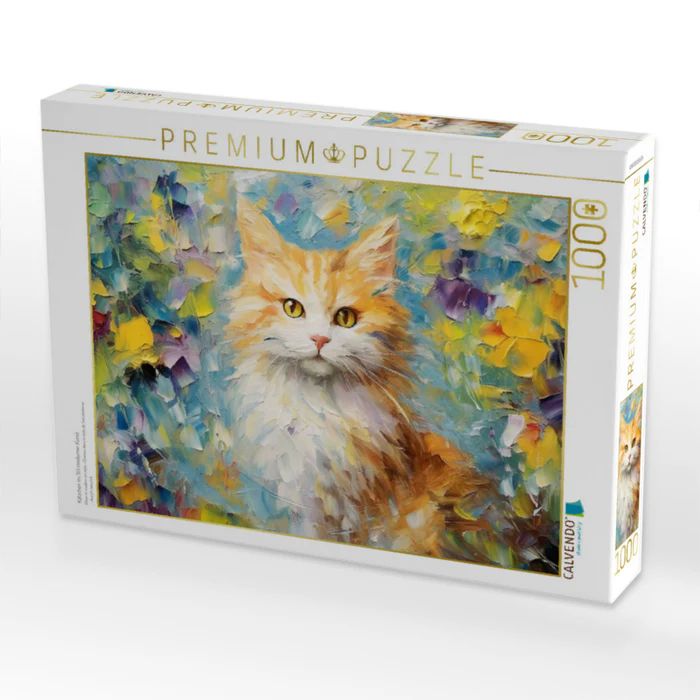 Produktbild: CALVENDO Puzzle K&auml;tzchen im Stil moderner Kunst | 1000 Teile Lege-Gr&ouml;&szlig;e 64x48cm Foto-Puzzle f&uuml;r gl&uuml;ckliche Stunden