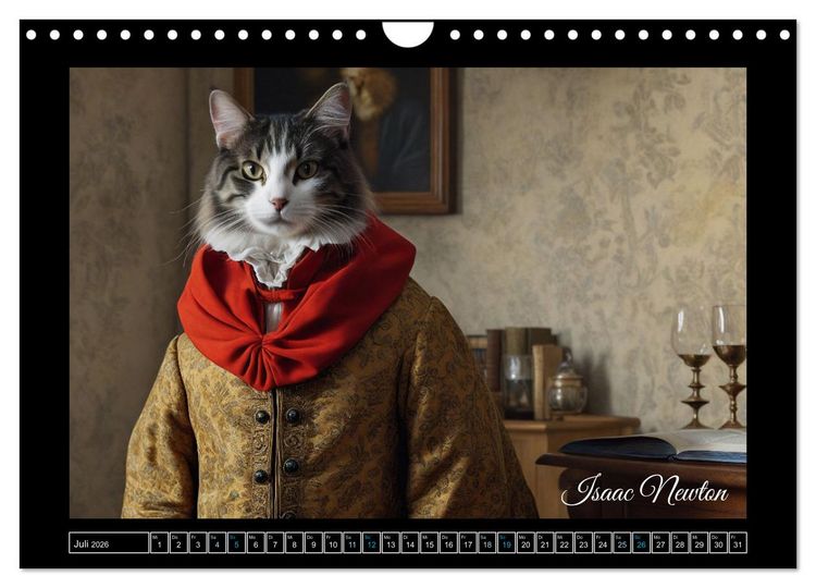 Produktbild: Katzen der Ber&uuml;hmtheiten - Ein Jahr voller ikonischer Schnurrhaare (Wandkalender 2026 DIN A4 quer), CALVENDO Monatskalender