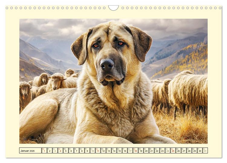 Produktbild: Kangal - Besch&uuml;tzer der Herde. Starke, selbstst&auml;ndige und furchtlose Hunde (Wandkalender 2026 DIN A3 quer), CALVENDO Monatskalender