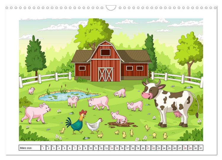 Produktbild: Der bunte Kinderkalender (Wandkalender 2026 DIN A3 quer), CALVENDO Monatskalender