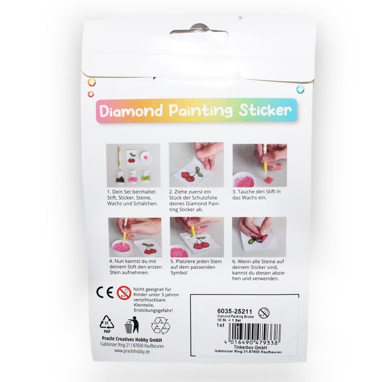 Produktbild: PRACHT Diamond Painting Sticker Fahrzeuge 4,5cm 10 St&uuml;ck