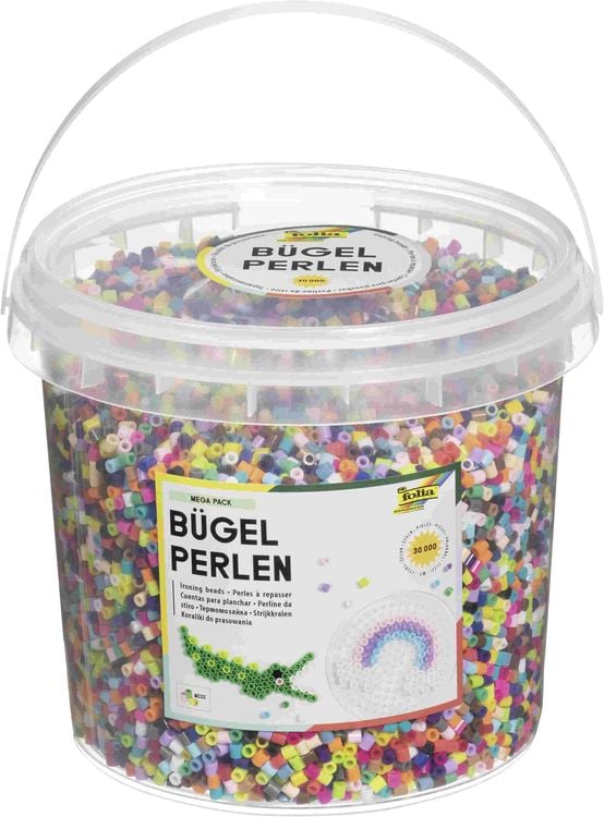 Produktbild: Folia B&uuml;gelperlen MEGA PACK, 30.000 St&uuml;ck, MIDI, in 22 Farben sortiert