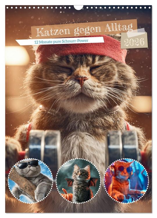 Produktbild: Katzen gegen Alltag (Wandkalender 2026 DIN A3 hoch), CALVENDO Monatskalender