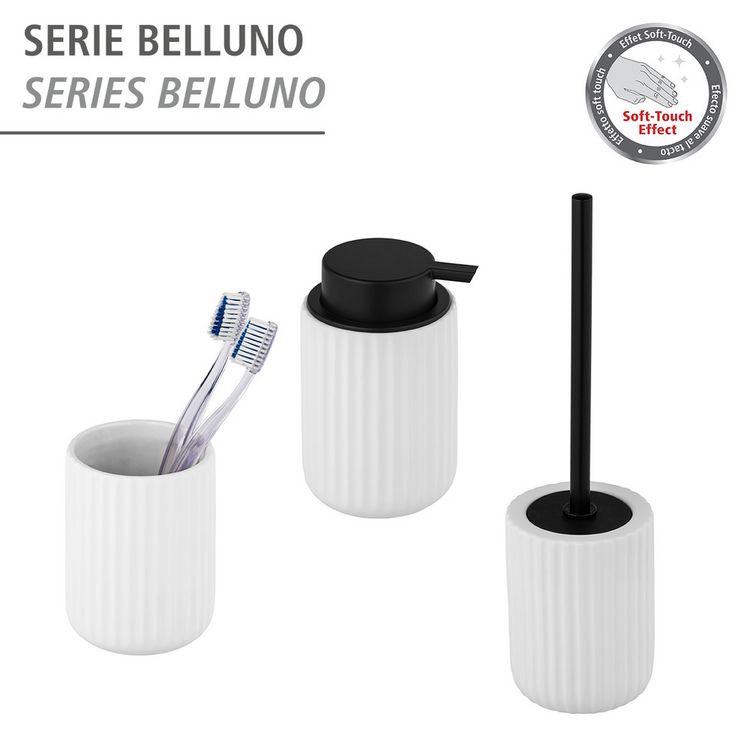 Produktbild: Keramik WC-Garnitur Mod. Belluno Wei&szlig;, mit Soft-Touch Oberfl&auml;che