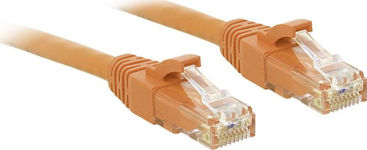 Produktbild: LINDY 48106 RJ45 Patchkabel CAT 6 U/UTP 0.50m Orange mit Rastnasenschutz 1St.
