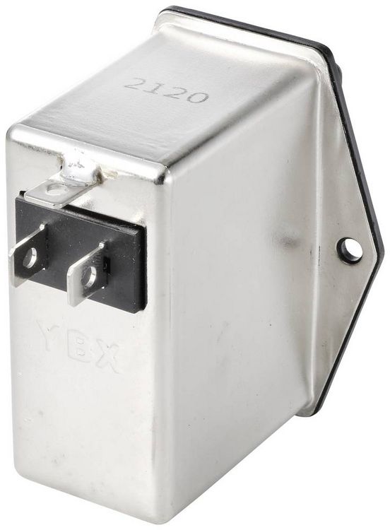 Produktbild: TRU COMPONENTS TC-10101460 Netzfilter mit Kaltger&auml;tebuchse, mit Schalter, mit 2 Sicherungen 250 V/AC 6 A 0.8 mH 1 St.