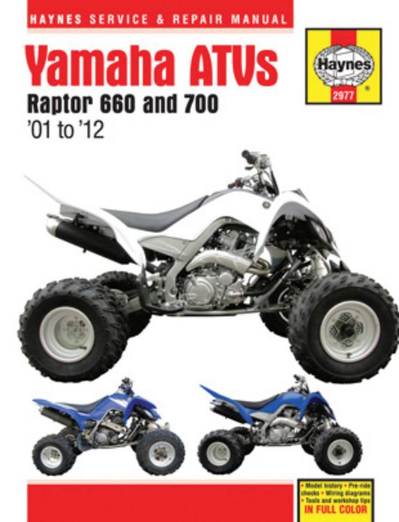 Produktbild: Yamaha Raptor 660 & 700 ATVs (01 - 12) Haynes Repair Manual