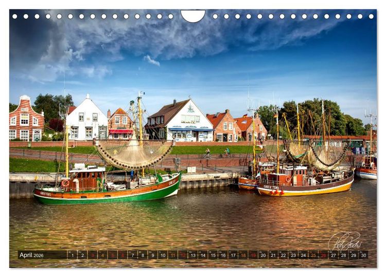 Produktbild: Ostfriesland, die alten H&auml;fen - Greetsiel, Neuharlingersiel, Carolinensiel (Wandkalender 2026 DIN A4 quer), CALVENDO Monatskalender