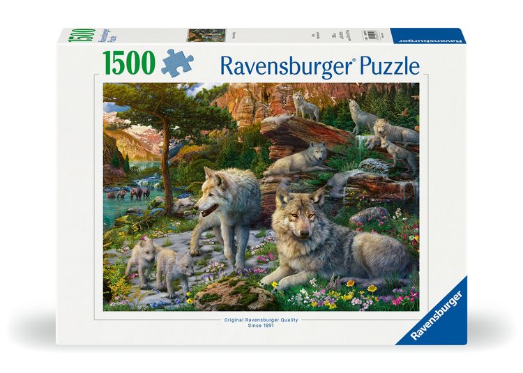 Produktbild: Erwachsenenpuzzle 1500 Teile - Wolfsrudel im Fr&uuml;hlingserwachen
