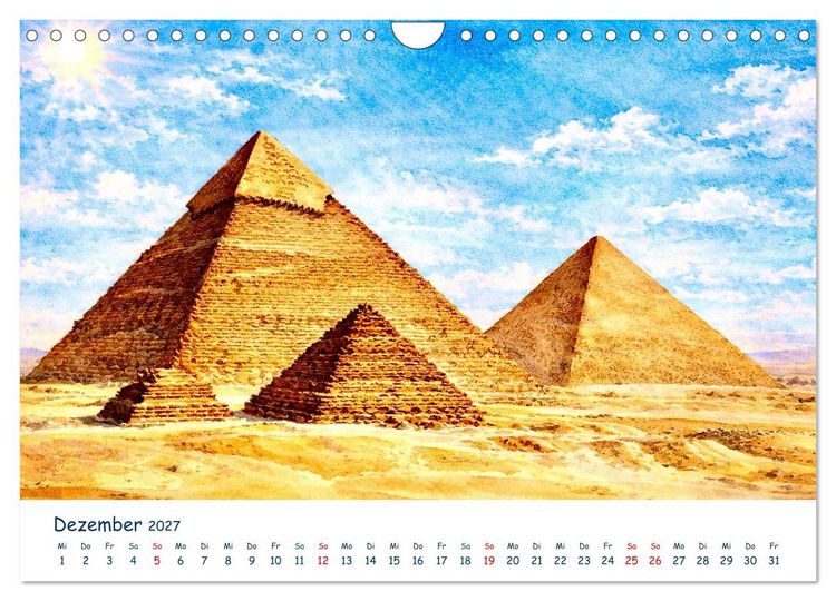 Produktbild: Reisetr&auml;ume Traumreisen. Die sch&ouml;nsten Reiseziele der Welt in Watercolor (Wandkalender 2027 DIN A4 quer), CALVENDO Monatskalender