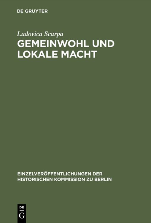 Produktbild: Gemeinwohl und lokale Macht