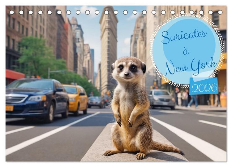 Produktbild: Suricates &agrave; New York (Calendrier de bureau 2026 DIN A5 vertical), CALVENDO calendrier mensuel