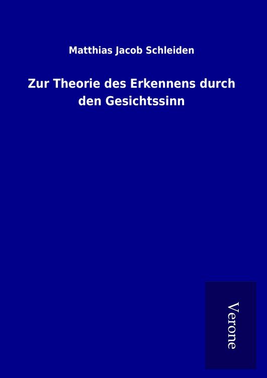 Produktbild: Zur Theorie des Erkennens durch den Gesichtssinn
