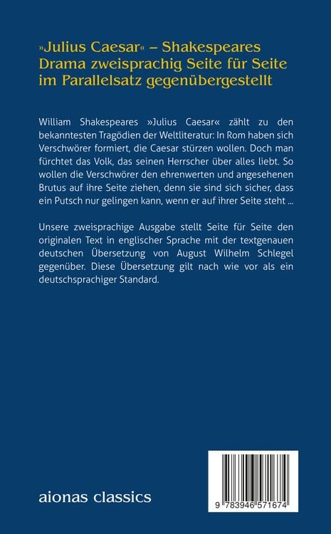 Produktbild: Julius Caesar. Shakespeare. Zweisprachig: Englisch-Deutsch / Julius C&auml;sar