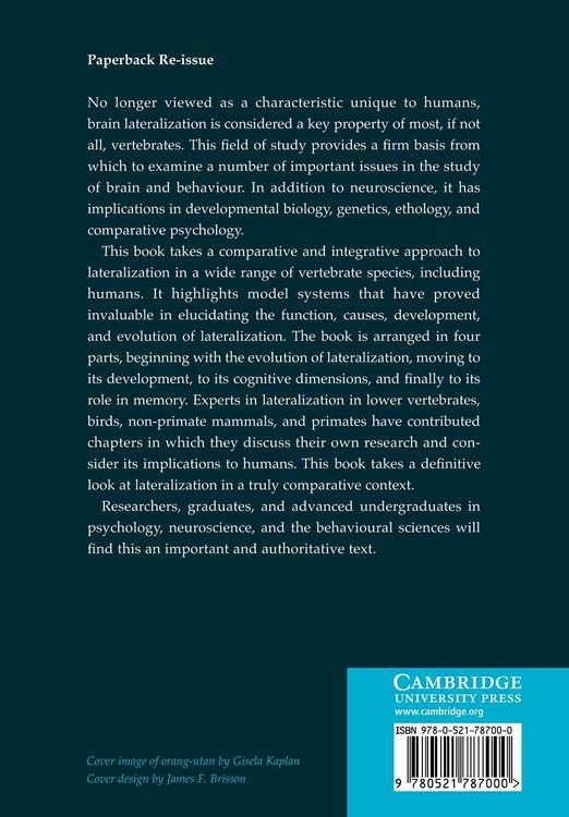 Produktbild: Comparative Vertebrate Lateralization