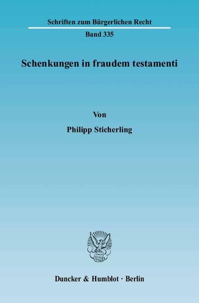 Produktbild: Schenkungen in fraudem testamenti.
