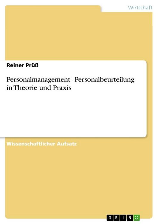 Produktbild: Personalmanagement - Personalbeurteilung in Theorie und Praxis