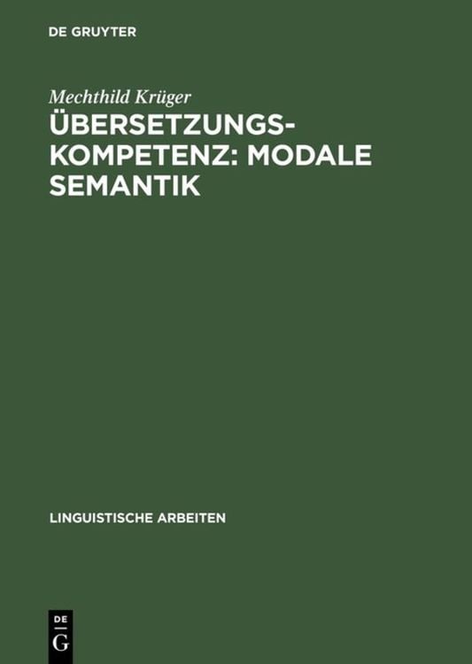 Produktbild: Übersetzungskompetenz: modale Semantik