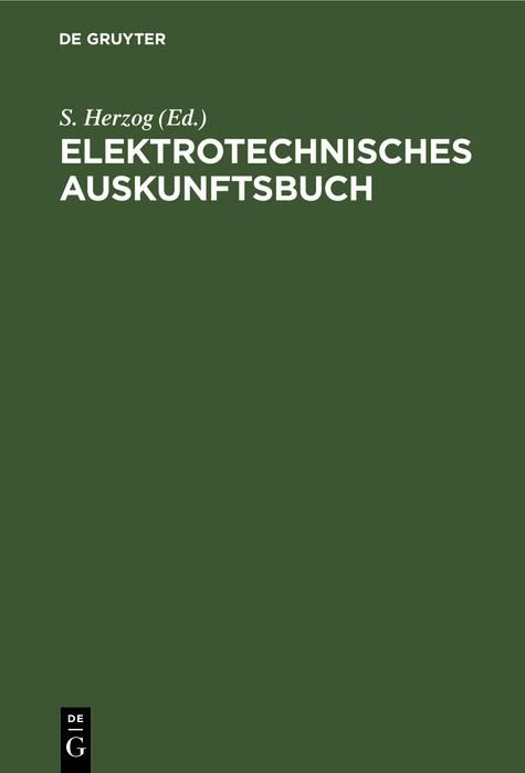 Produktbild: Elektrotechnisches Auskunftsbuch