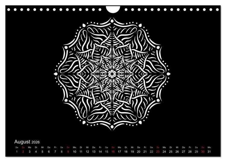 Produktbild: Entspannung und Ruhe durch Mandalas (Wandkalender 2026 DIN A4 quer), CALVENDO Monatskalender