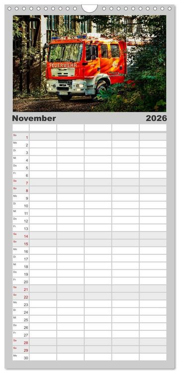 Produktbild: Familienplaner 2026 - Feuerwehr - mein Kalender mit 5 Spalten (Wandkalender, 21 x 45 cm) CALVENDO