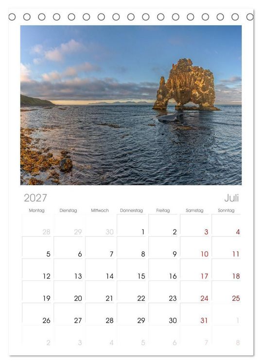 Produktbild: Tischplaner 2027 - Naturwunder in Island (A5 Tischkalender zum Aufstellen) CALVENDO