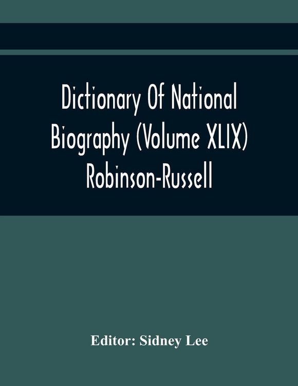 Produktbild: Dictionary Of National Biography (Volume Xlix) Robinson-Russell