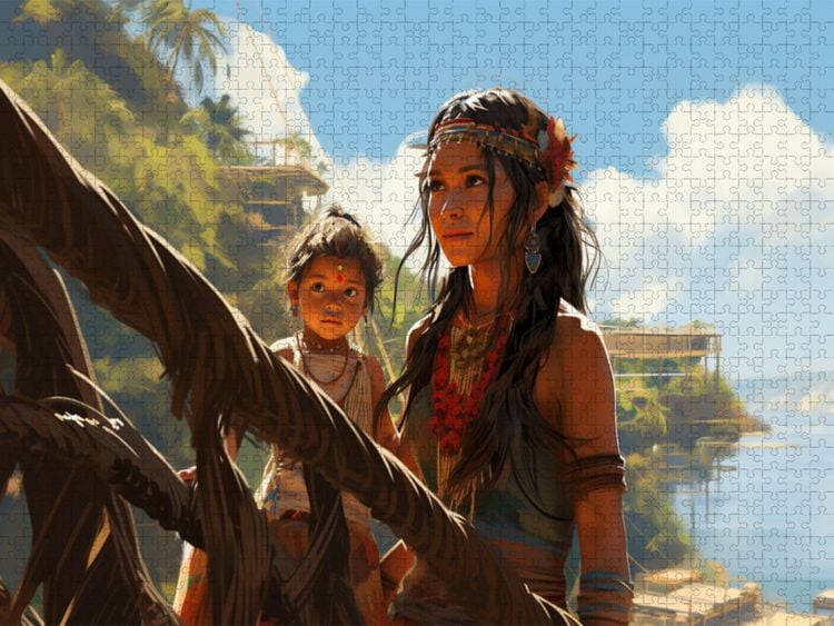 Produktbild: CALVENDO Puzzle Kinder der alten s&uuml;damerikanischen Hochkulturen - Maya Inka | 1000 Teile Lege-Gr&ouml;&szlig;e 64x48cm Foto-Puzzle f&uuml;r gl&uuml;ckliche Stunden