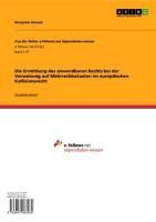 Produktbild: Die Ermittlung des anwendbaren Rechts bei der Verweisung auf Mehrrechtsstaaten im europ&auml;ischen Kollisionsrecht