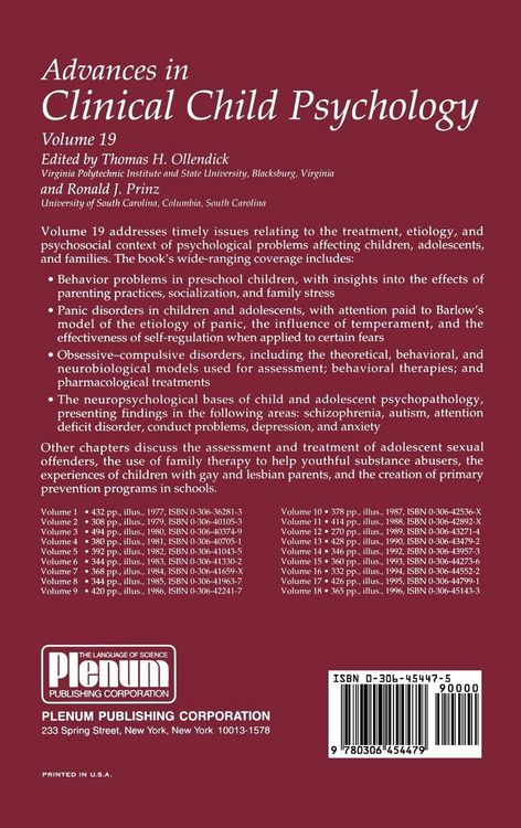 Produktbild: Advances in Clinical Child Psychology