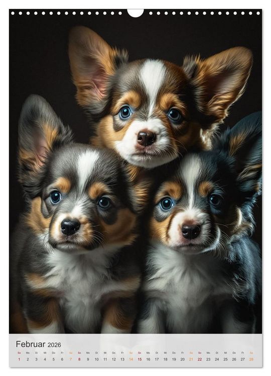 Produktbild: Zauberhafte Hundebabys (Wandkalender 2026 DIN A3 hoch), CALVENDO Monatskalender
