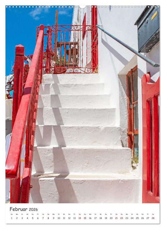 Produktbild: Treppauf, treppab in den Altstadtgassen von Mykonos (Wandkalender 2026 DIN A2 hoch), CALVENDO Monatskalender