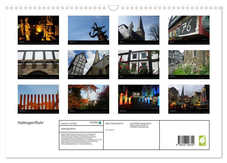 Produktbild: Hattingen/Ruhr (Wandkalender 2026 DIN A3 quer), CALVENDO Monatskalender