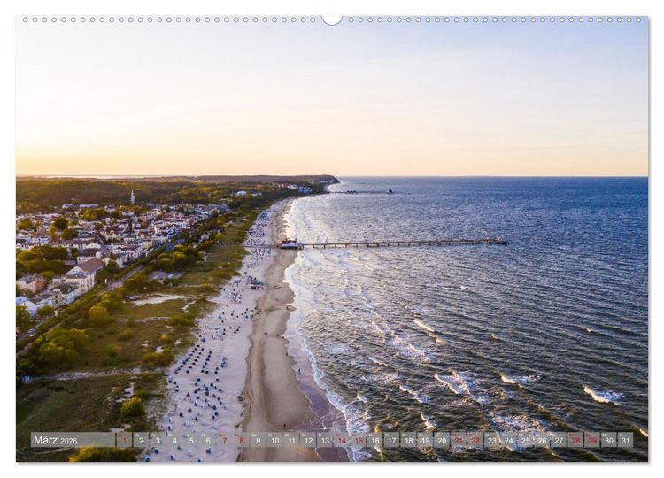 Produktbild: USEDOM Die drei Seeb&auml;der Ahlbeck - Heringsdorf - Bansin (hochwertiger Premium Wandkalender 2026 DIN A2 quer), Kunstdruck in Hochglanz