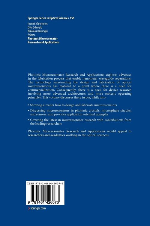Produktbild: Photonic Microresonator Research and Applications