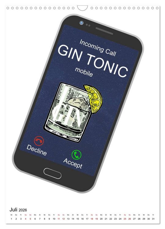 Produktbild: Gin & Tonic - Fun Stuff (Wandkalender 2026 DIN A3 hoch), CALVENDO Monatskalender