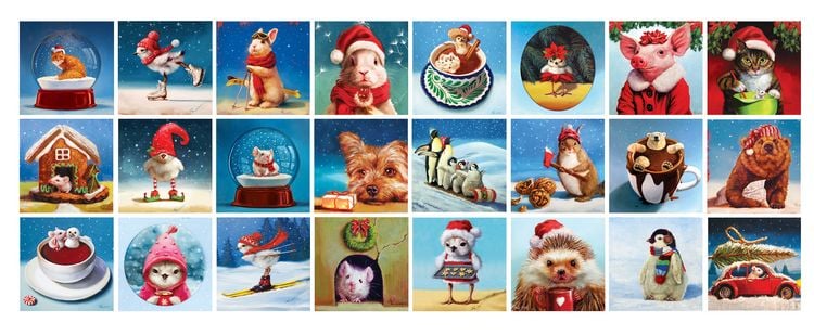 Produktbild: Puzzle Adventkalender/Weihnachtstiere/1200 Tl.