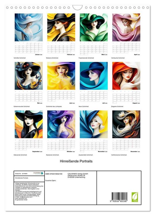 Produktbild: Hinrei&szlig;ende Portraits (Wandkalender 2026 DIN A3 hoch), CALVENDO Monatskalender