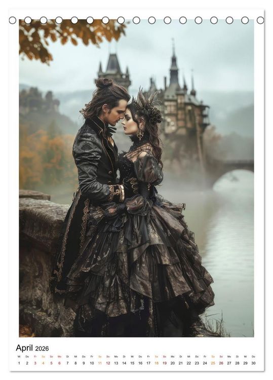 Produktbild: Gothic coole Momente (Tischkalender 2026 DIN A5 hoch), CALVENDO Monatskalender