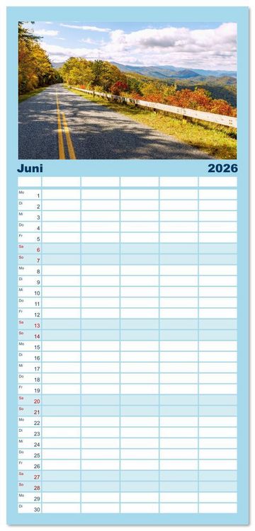 Produktbild: Familienplaner 2026 - Virginia. Amerikanische Sch&ouml;nheit zwischen K&uuml;ste und Bergen mit 5 Spalten (Wandkalender, 21 x 45 cm) CALVENDO