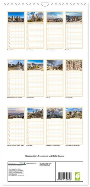 Produktbild: Familienplaner 2027 - Kappadokien, Feent&uuml;rme und Ballontr&auml;ume mit 5 Spalten (Wandkalender, 21 x 45 cm) CALVENDO