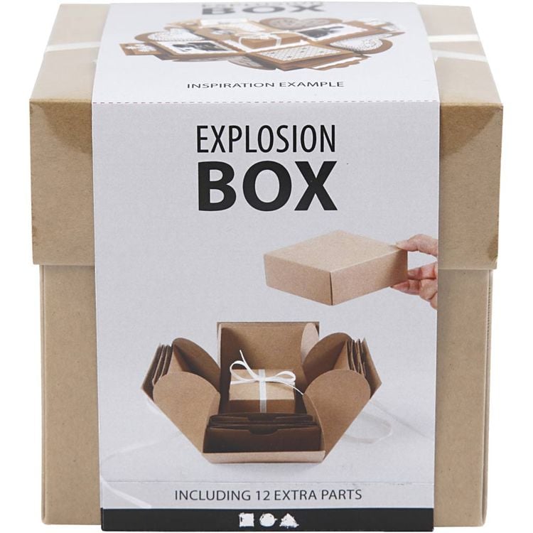 Creativ Company Geschenkdosen/-schachteln Explosion Box, Natur, Größe 7x7x7,5+12x12x12 cm, 1 Stk kaufen