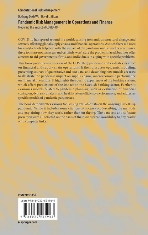 Produktbild: Pandemic Risk Management in Operations and Finance