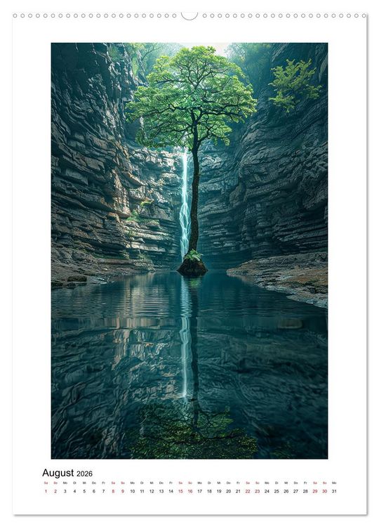Produktbild: Spiegelungen - Reflektierte Sch&ouml;nheiten der Natur (Wandkalender 2026 DIN A2 hoch), CALVENDO Monatskalender