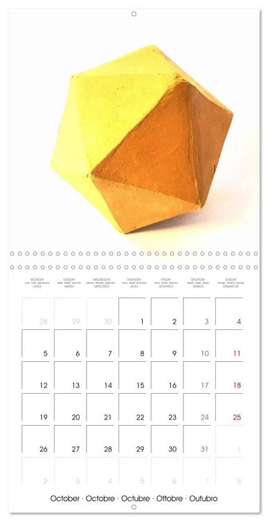 Produktbild: The Platonic Bodies modelled in clay (Wall Calendar 2026 12 &times; 12 Inch) CALVENDO 12 Month Wall Calendar
