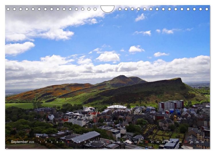 Produktbild: Edinburgh - D&ugrave;n &Egrave;ideann (Wandkalender 2026 DIN A4 quer), CALVENDO Monatskalender